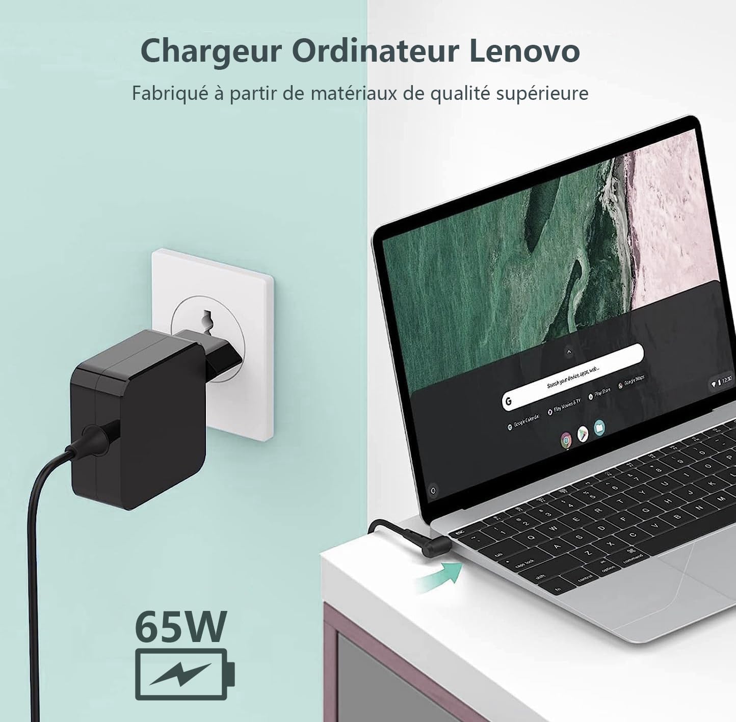Chargeur 65W Lenovo IdeaPad - Compatible 20V 3.25A Nombreux Modèles