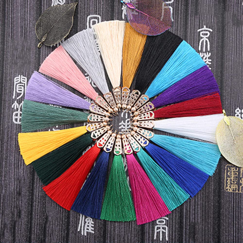 WANM 2pcs Mini Metal Tassel Jewelry Curtain Clothing Accessories Decorative DIY Key Cell Bag Fringe Trim Tassels