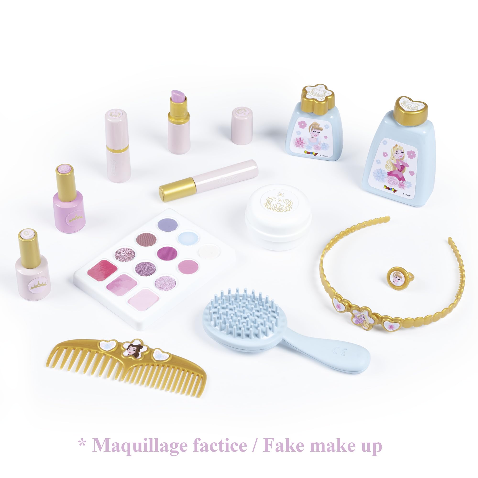 Smoby - Disney Princess Beauty Vanity, 7600320165, +3 anni, 13 accessori, trucchi giocattolo non utilizzabili