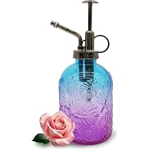 Glass Plant Mister Spray Bottle, 350ML Vintage Plant Spritzer, Succulent Watering Bottle Glass with Top Pump, Small Plants Sprayer Watering Can for Indoor Blue Purple