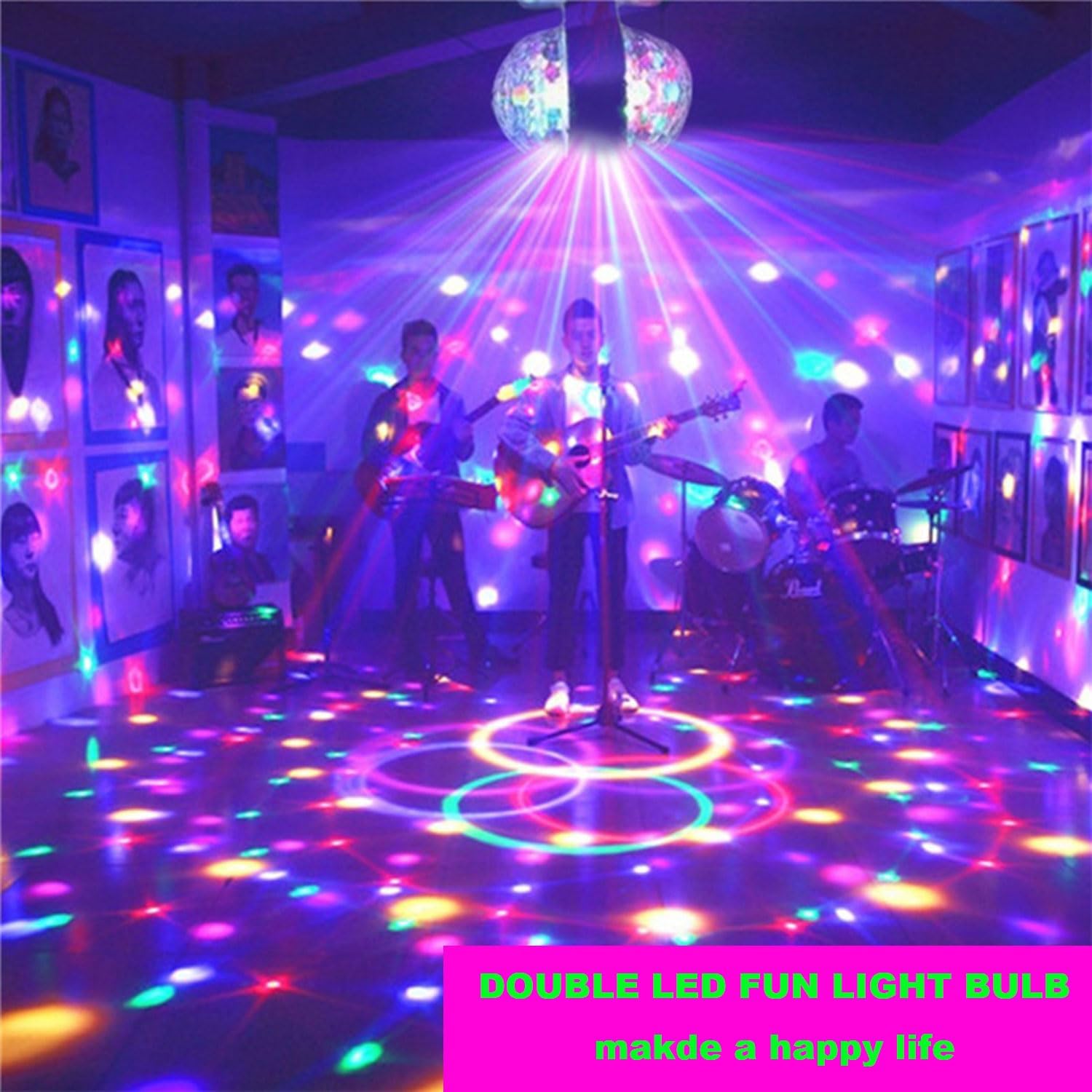 Disco Lights Colorful Rotating Magic Ball Lights, AC85-265V E26/E27 RGB LED Stage DJ Light Multi-Colored Fun Lamp for Dance Parties Birthday Karaoke Halloween Christmas (6 Pack)