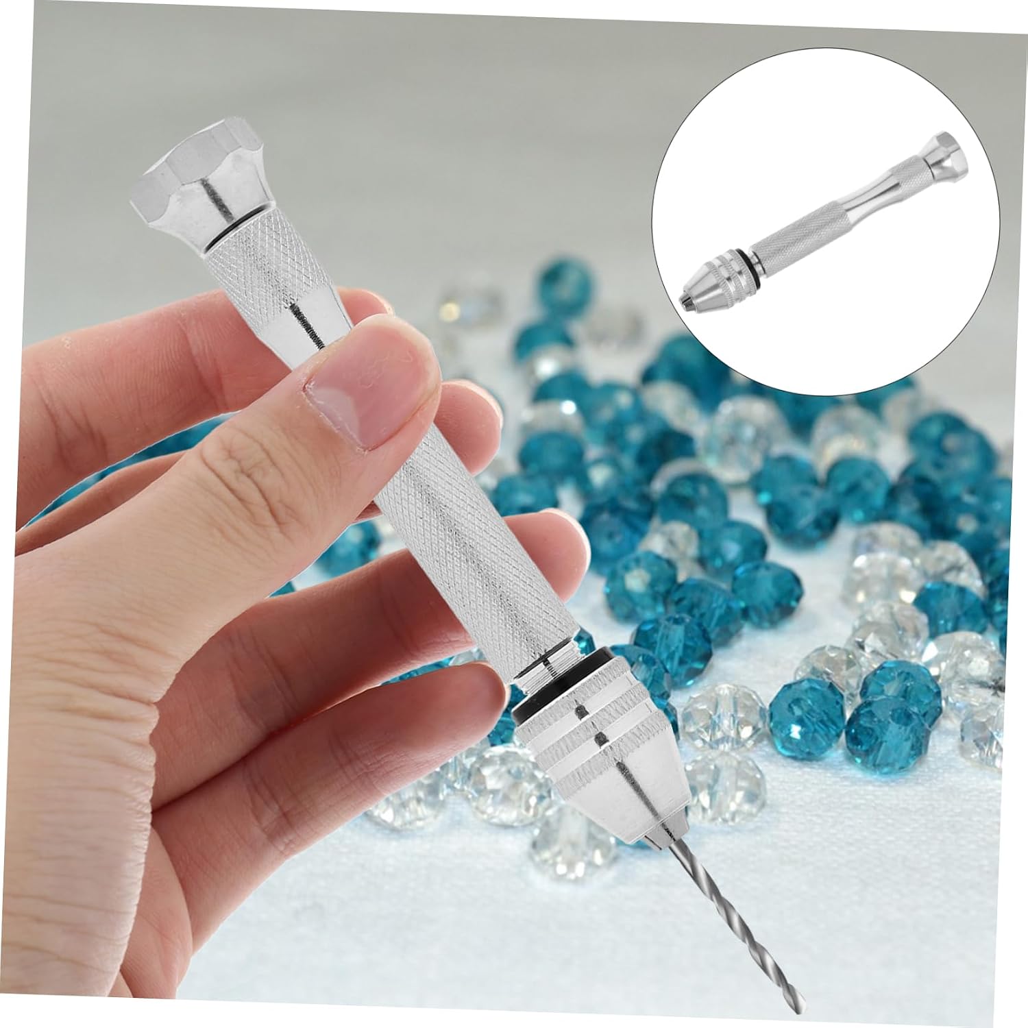 Swivel Head Pin Vise Tool for Durable Aluminum Alloy Hand Drill for Jewelry Making Crafts and Walnut Repair
