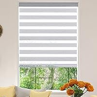 Vista 12 de Zebra - Persianas enrollables para ventana, corte personalizado a medida, persianas enrollables de doble capa, color blanco, fijo 72 pulgadas