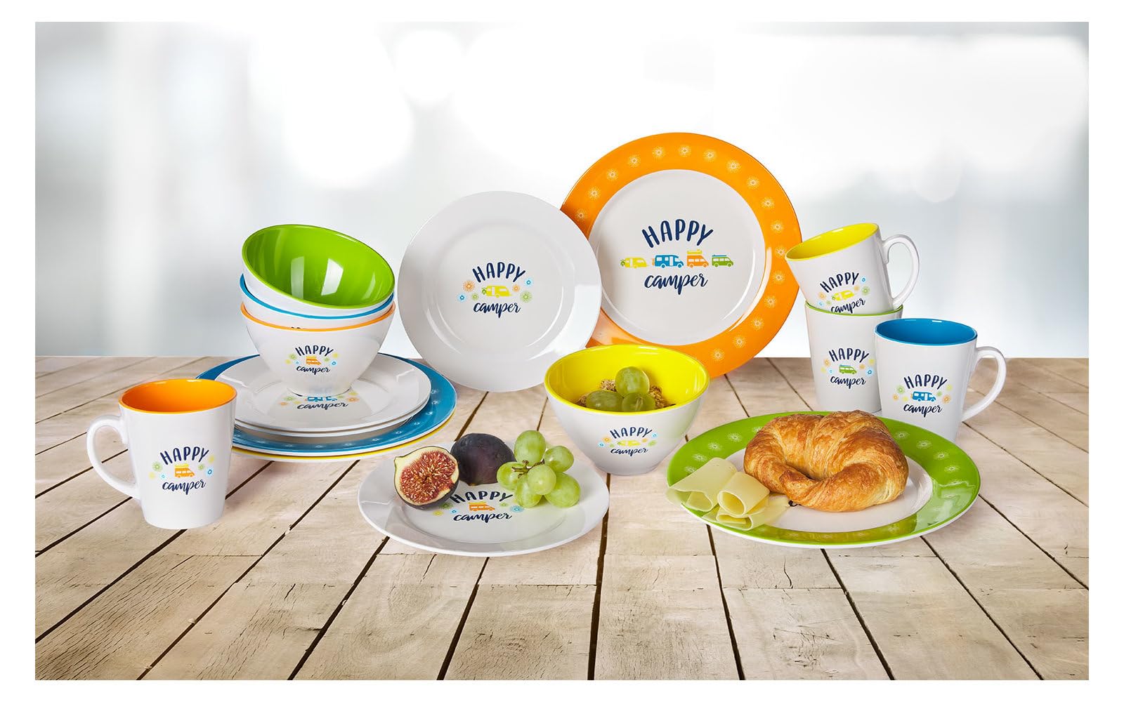 BERGER Happy Camper Geschirr Set 16-TLG. Produktbeschreibung