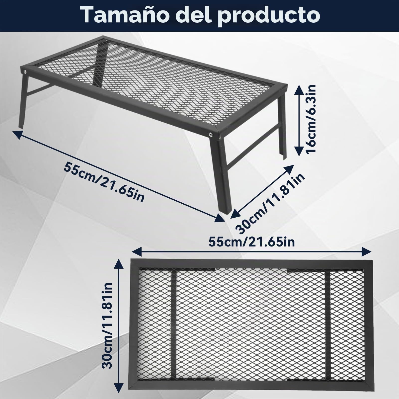 Barbacoa Plegable para Hoguera, Parrilla de Cocina Portátil y Resistente de Hierro para Hoguera, Placa de Cocina Portátil con Gran Superficie Antiadherente para Barbacoa al Aire Libre