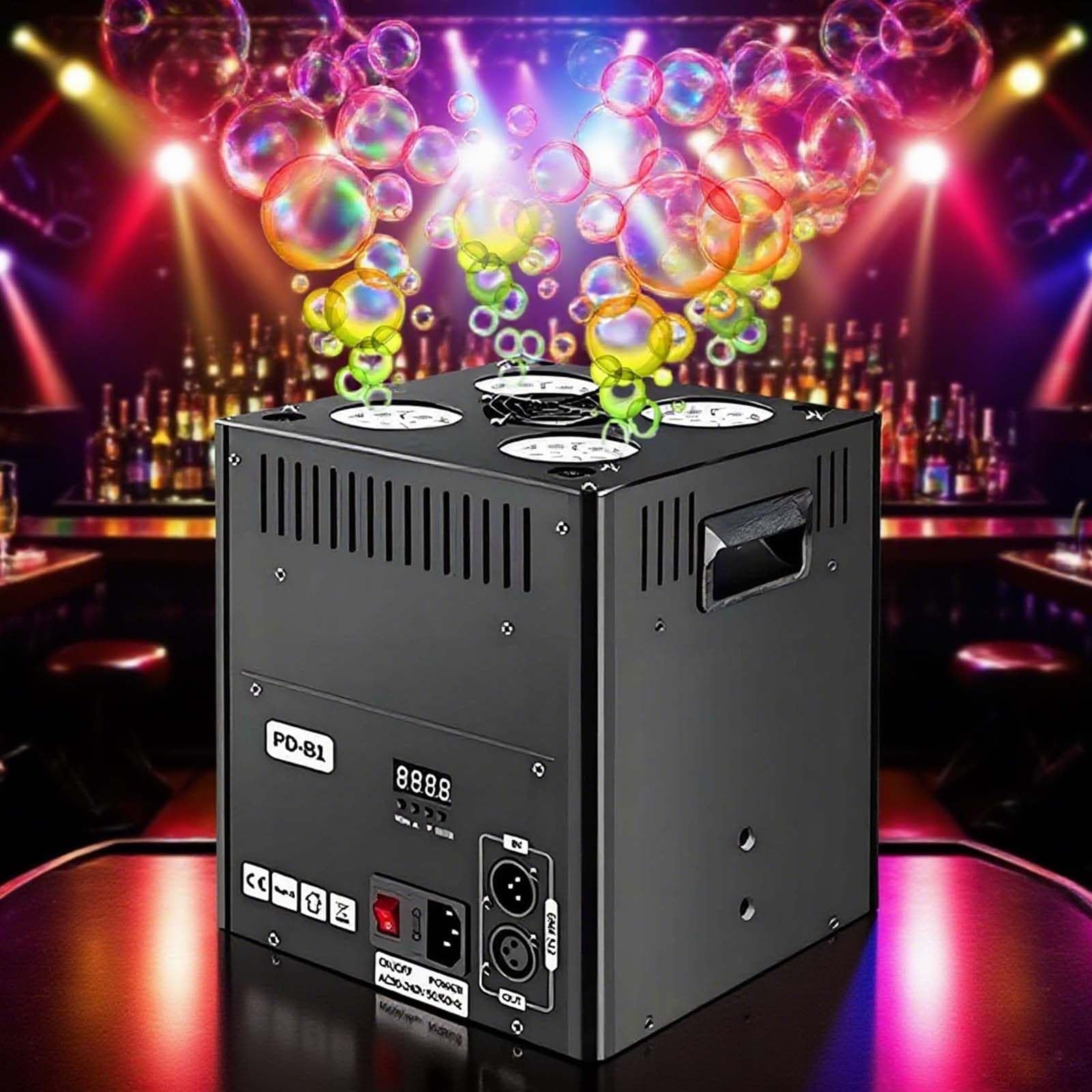 SICWEDIM Bubble Machine Automatic Bubble Blower - RGB LEDS Lights Effect, 8000+ Big Per Minute, 77Oz/2.3L Tank, Automatic Wedding Party Bar Stage Effect Equipment,Remote (Remote)