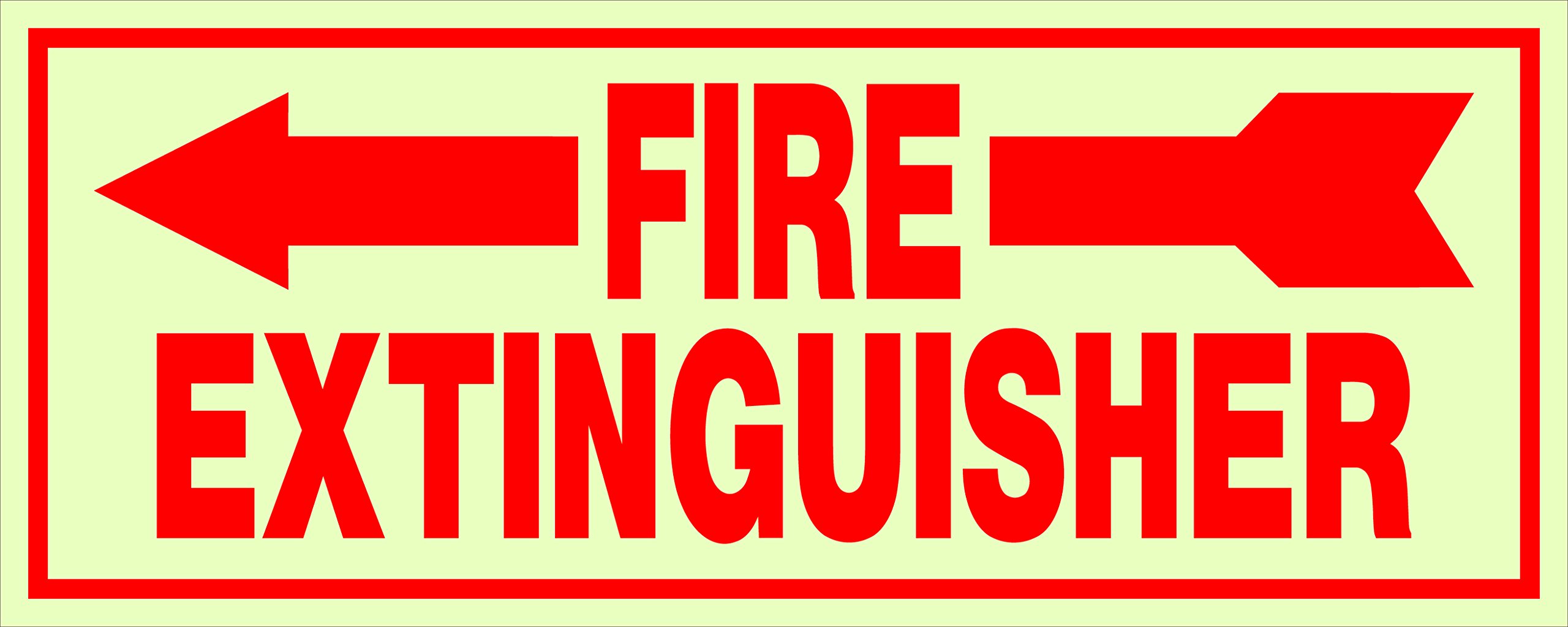 Hillman 840202 Fire Extinguisher Self Adhesive Sign with Left Arrow Symbol, Glow in The Dark Vinyl with Reflective Red Lettering, 4x10 Inches 1-Sign