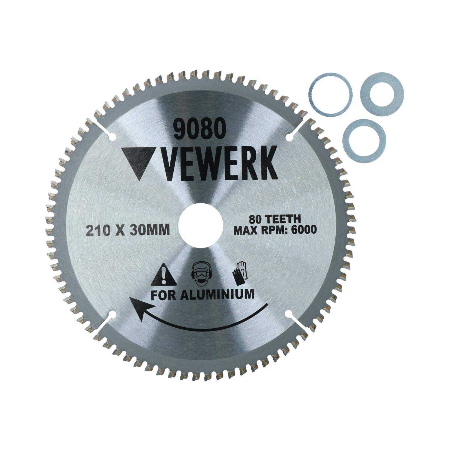 Ab Tools Silver 210Mm X 30Mm Tct Tungsten Carbide Tipped Circular Saw Blades 80 Teeth