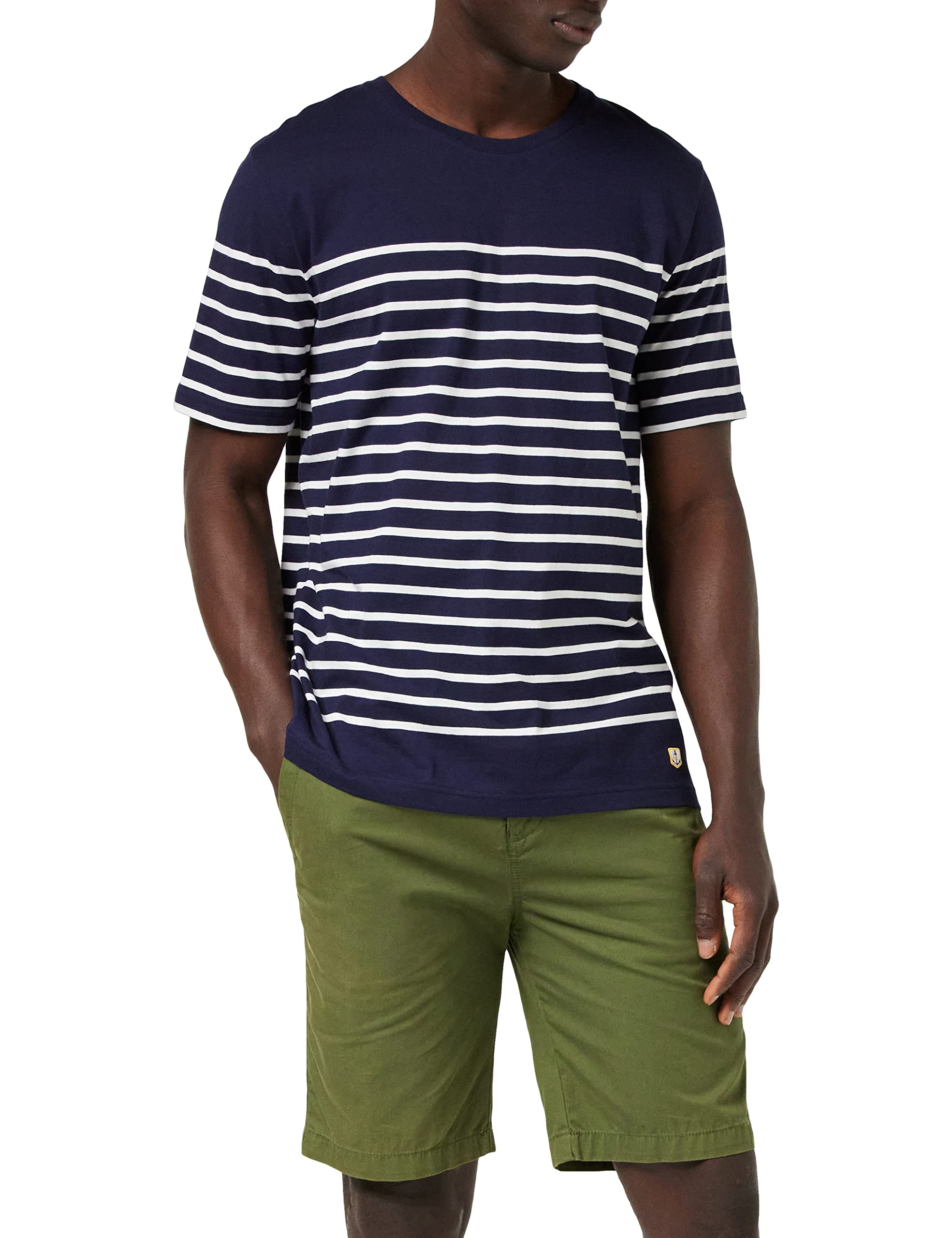 Armor Lux Men's Marinière tel Héritage Homme T-Shirt, Multicolour (600 Navire/Blanc 600), Small