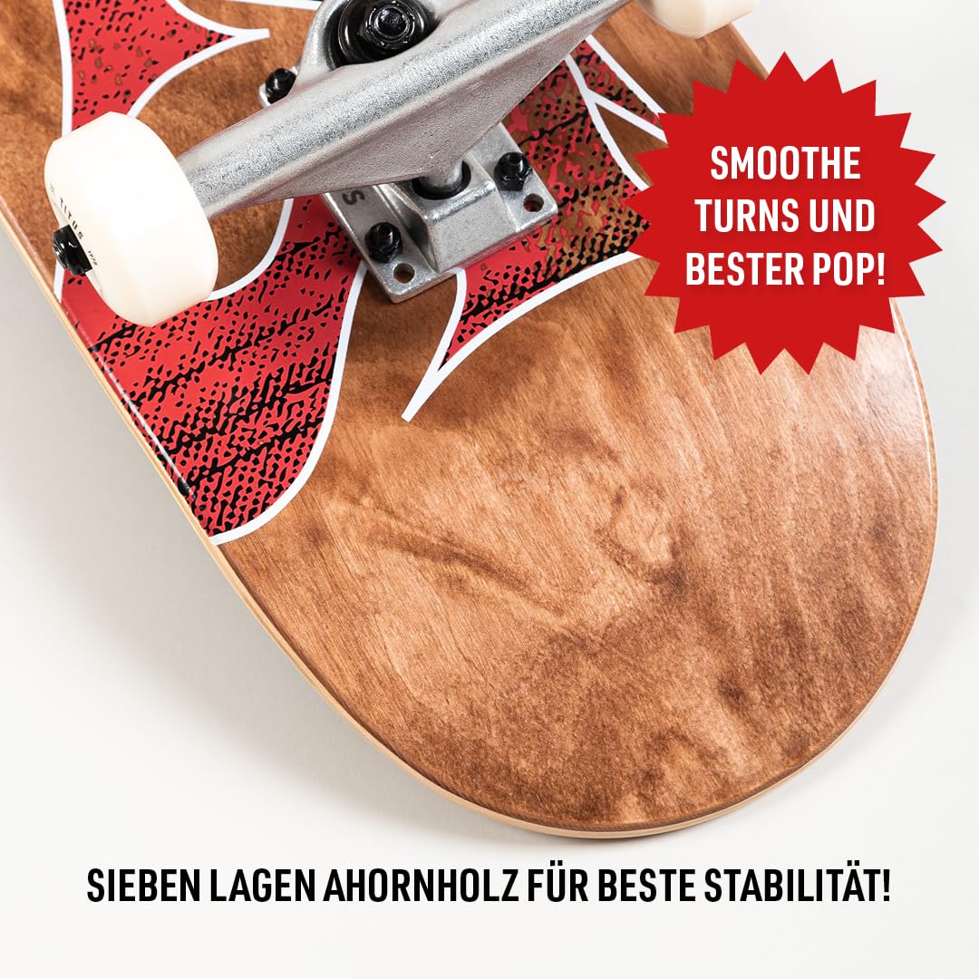 TITUS Skateboard complet en bois d'érable 7 couches déjà assemblé pour adolescents, adultes, débutants, professionnels, filles et garçons