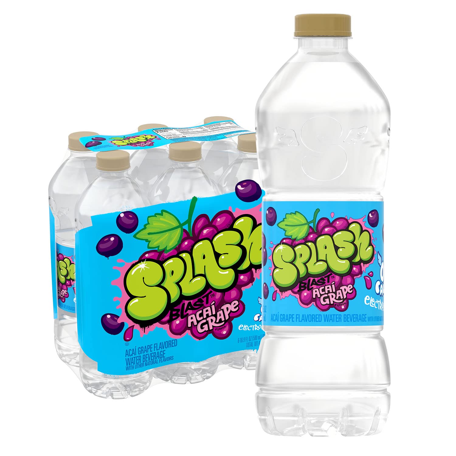 Buy Splash Blast, Acai Grape Flavored Water, Zero Sugar, with