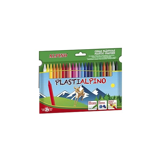 Alpino - Estuche 24 Ceras Plásticas En Oferta Lapices Cera Alpino Plasti Caja De 24 Unidades Colores Surtidos