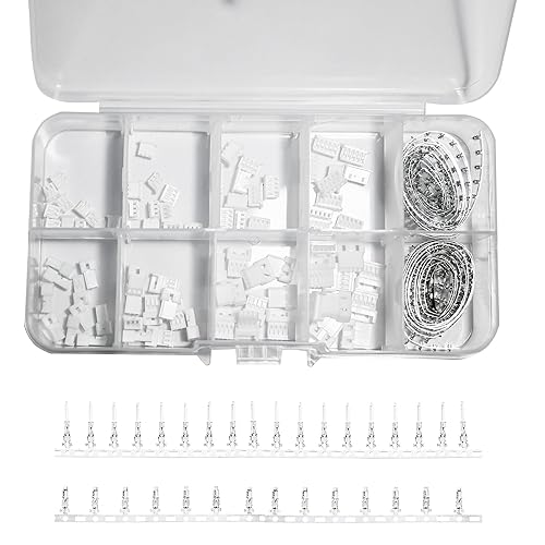 Kit surtido de conectores JST MX de 0.049 in, conectores de carcasa macho y hembra de paso de 0.049 in, terminal de enchufe adaptador de carcasa de