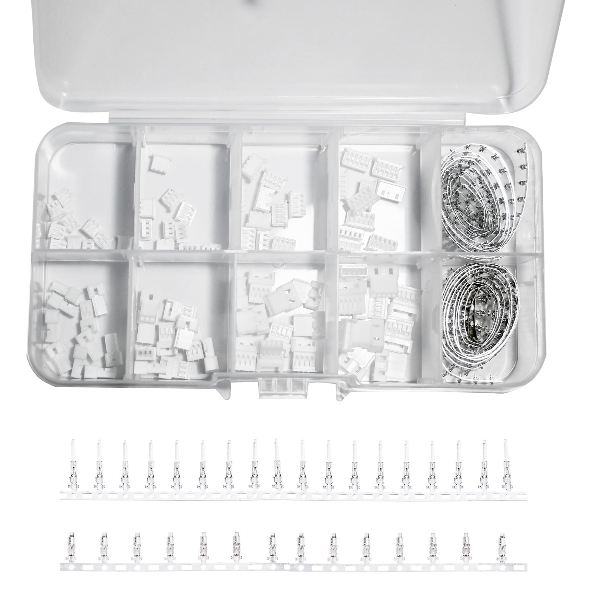 Photo 1 of XUGERIP 360PCS JST MX 1.25MM Connector Assortment Kit, 1.25MM Pitch Male and Female Housing Connectors, 2/3/4/5 Pin Housing Adapter Plug Terminal