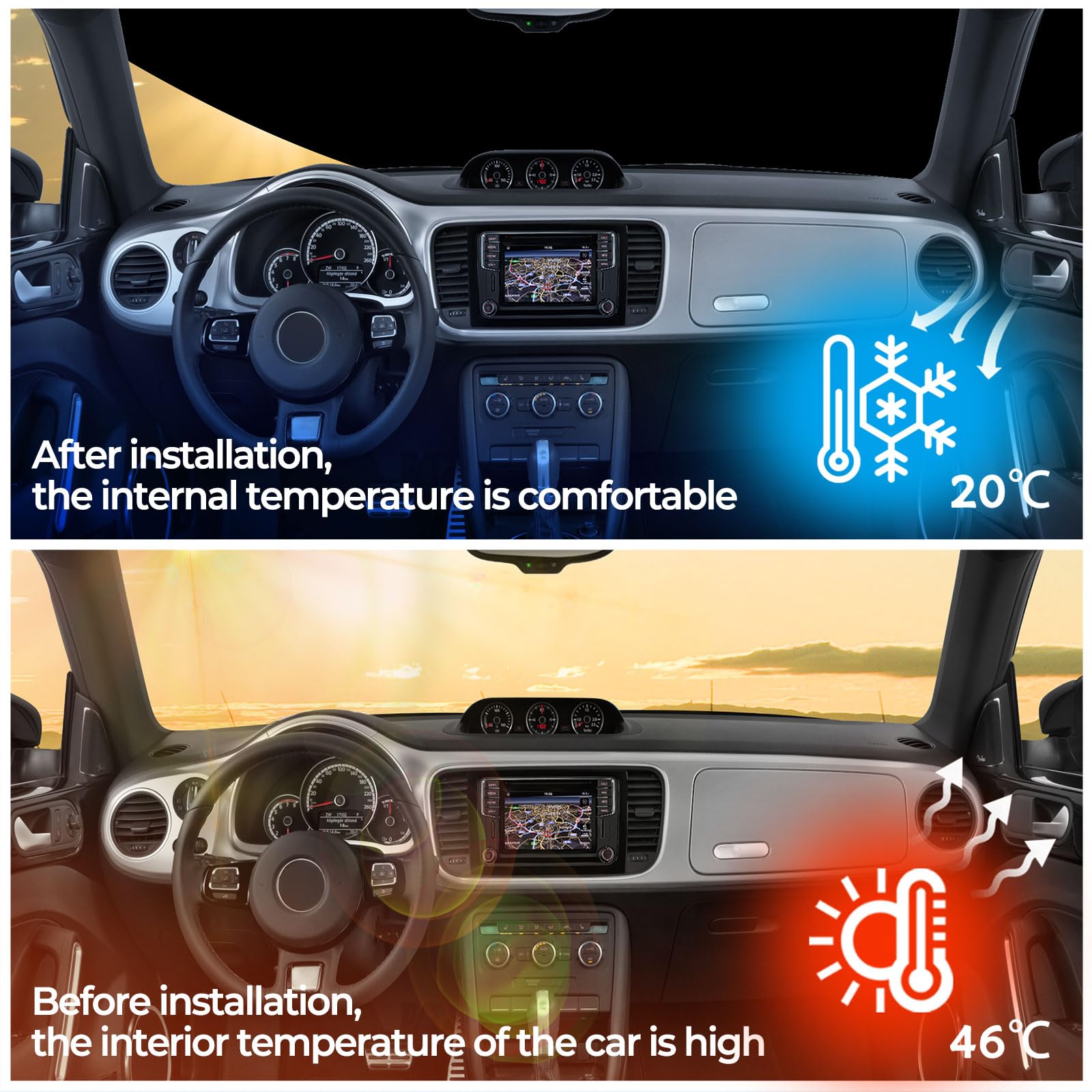 Telone di protezione termica esterna per Fiat Ducato X250/290 per Peugeot Boxer 2006-2022, colore argento, isolamento parabrezza anteriore con apertura, parabrezza oscurante, paraneve, ghiaccio