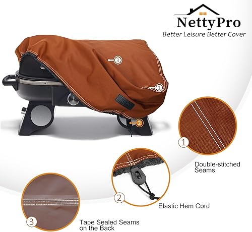 Miniatura 4 de NettyPro Cubierta de plancha para parrilla de mesa de 22 pulgadas y 17 pulgadas, impermeable, resistente, portátil, cubierta de parrilla de propano