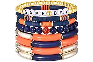 Team Spirit Emblazoned Blue Orange Game Day Bracelets