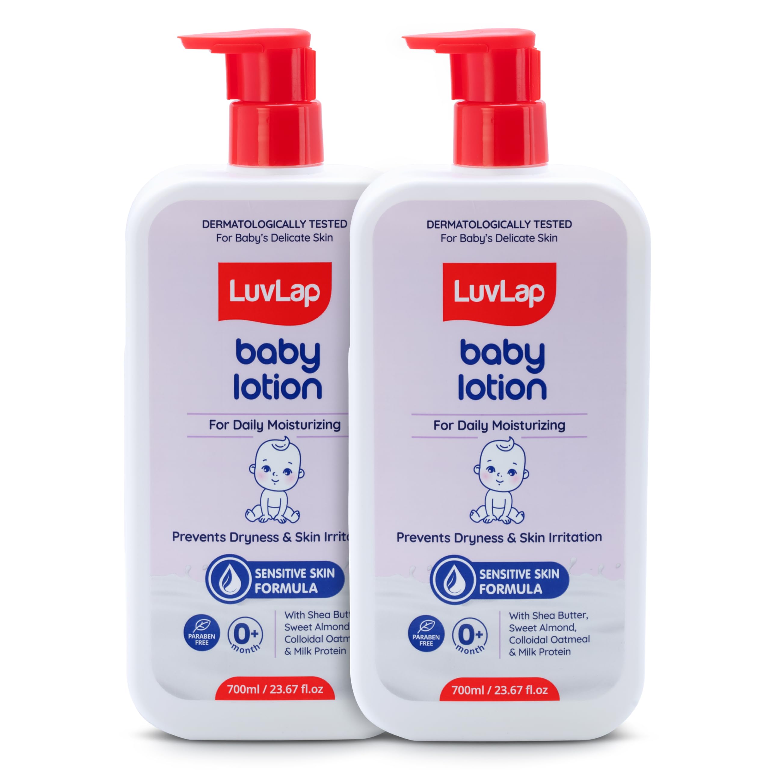 LuvLap Baby Lotion with Milk Protein - 700ml, Suitable for Baby’s Delicate Skin, 24 Hour Protection for Sensitive Skin, Shea Butter and VIT E, Paraben Free, Sweet Almond Oil, Dermatologically Tested-picture-12