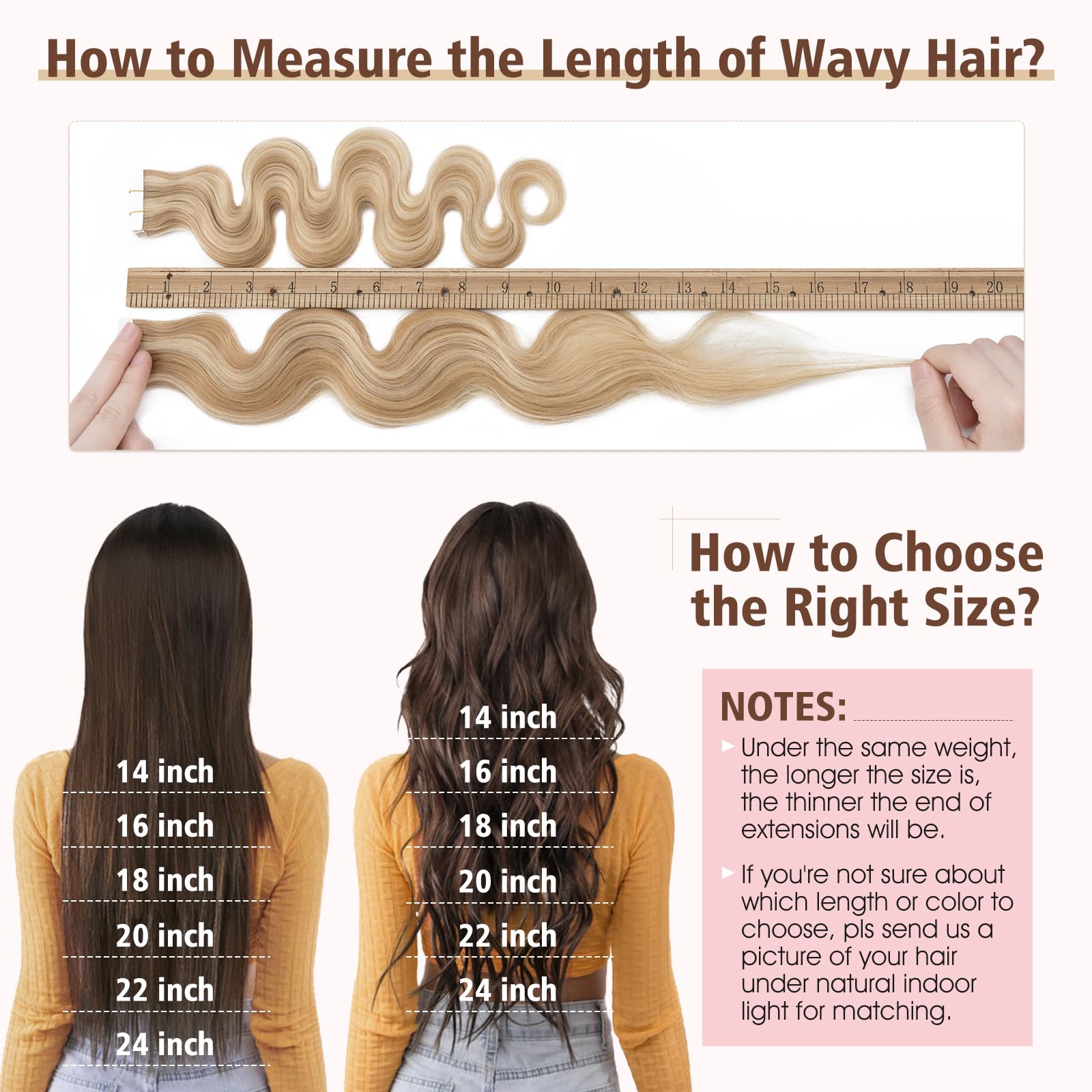 Amazon.com : Hairro 22 Inch Tape in Human Hair Extensions 