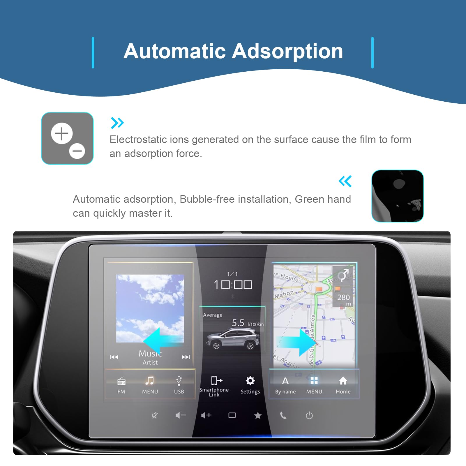 CDEFG Compatible avec Suzuki Swift 2023-2026 Facelift/SX4 S-Cross III 2021-2026/Vitara 2025 2026 Navigation Film de protection anti-rayures 9 pouces GPS Film de protection Navigateur Accessoires