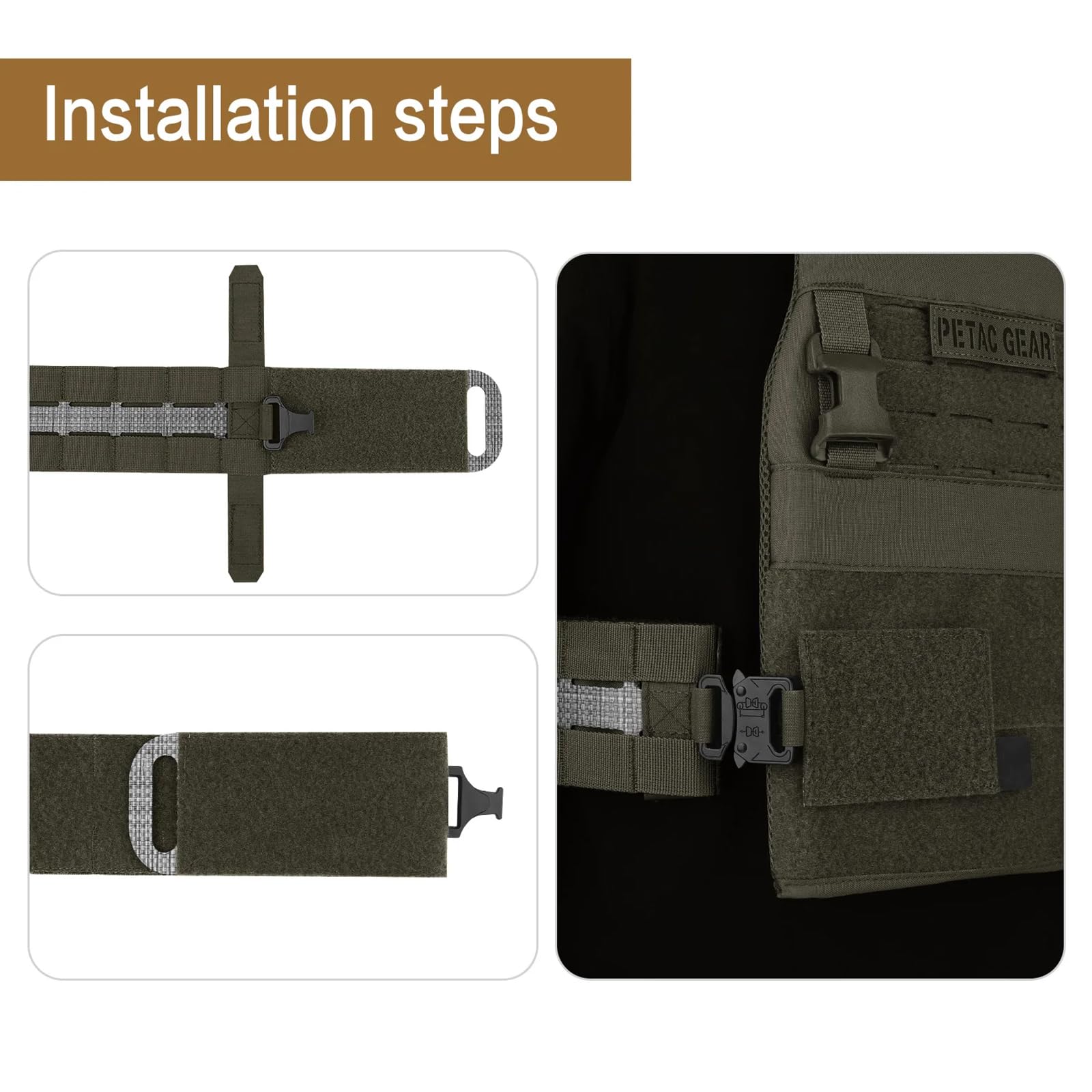 Taktischer Kummerbund-Adapter, Schnellverschluss-Metallschnallen-Kit für FCPC V5 AVS Jagdplatte Träger Weste Molle Kummerbund