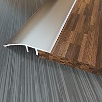 Vista 12 de NeatiEase Rampas de umbral para puertas, repuesto de tira de transición de metal de 48 pulgadas, moldeo reductor de piso de aluminio