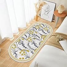 LESTER Eco-friendly easy to clean Bedroom bed side Mat yellow and grey 60x160cm