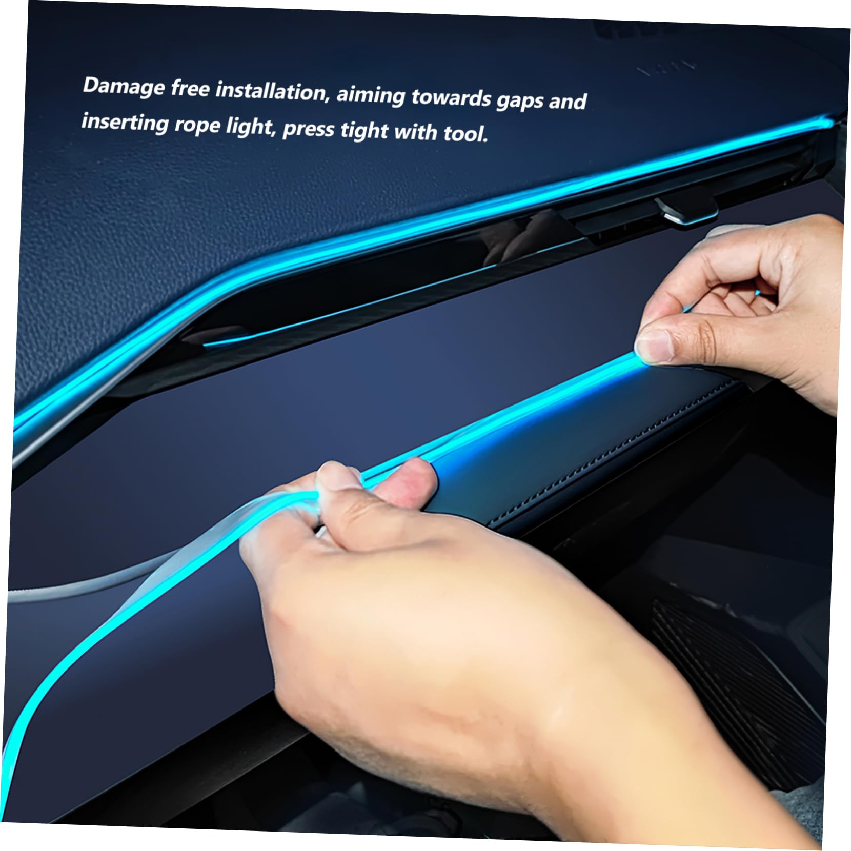 GLEAVI 2piezas Luces Led Ambientales para Interior De Automóvil Iluminación Decorativa USB Instalación Sin Daños Diseño y Consumo Ilumina Tu Experiencia De Conducción