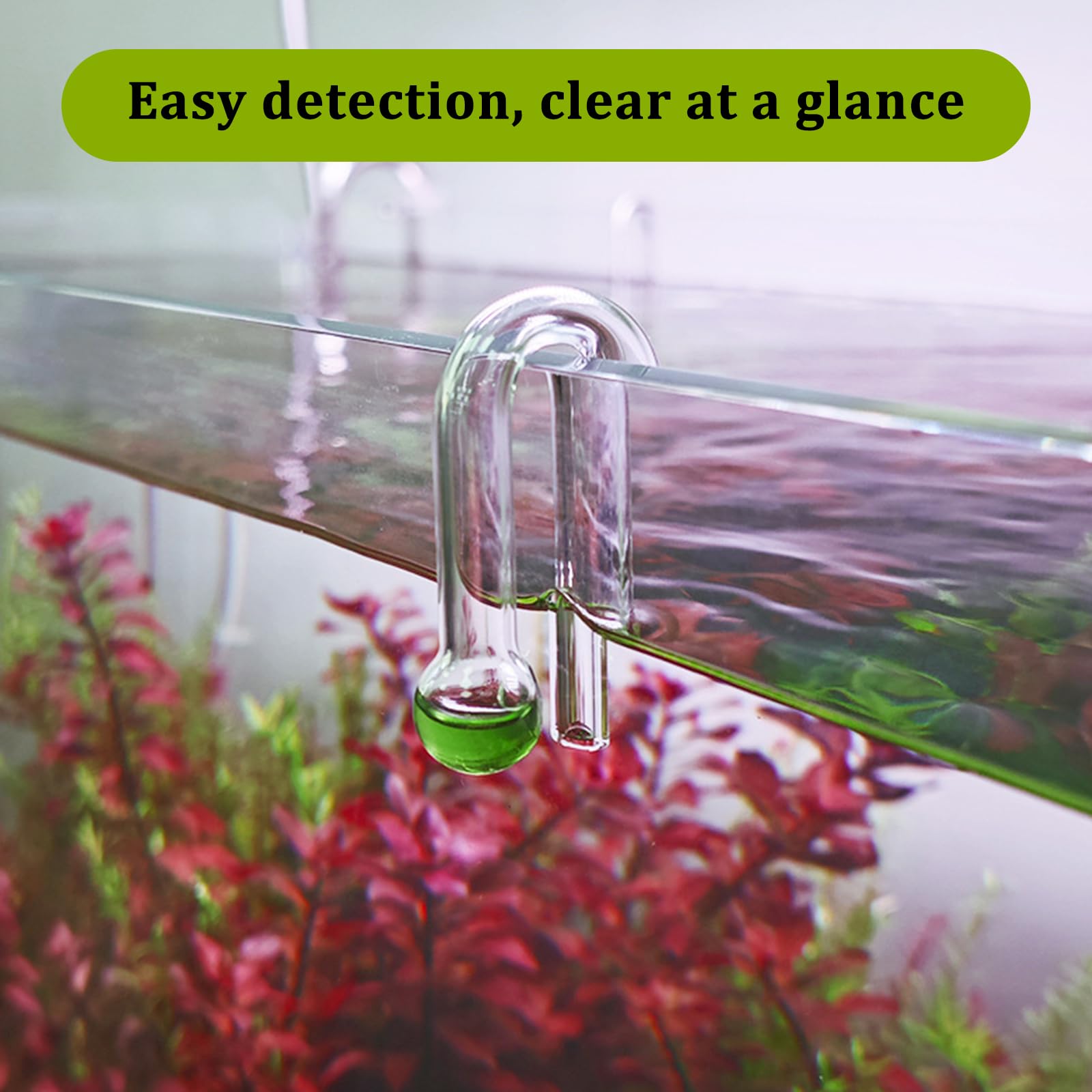 CONNECTION 3 Pièces Drop Checker CO2 avec 2 Ventouse Test de CO2 pour Aquarium Testeur CO2 Suspendu, Remarque et Sphérique Moniteur de CO2 pour Aquarium d'eau Douce Aquarium planté Cultiver Aquariums