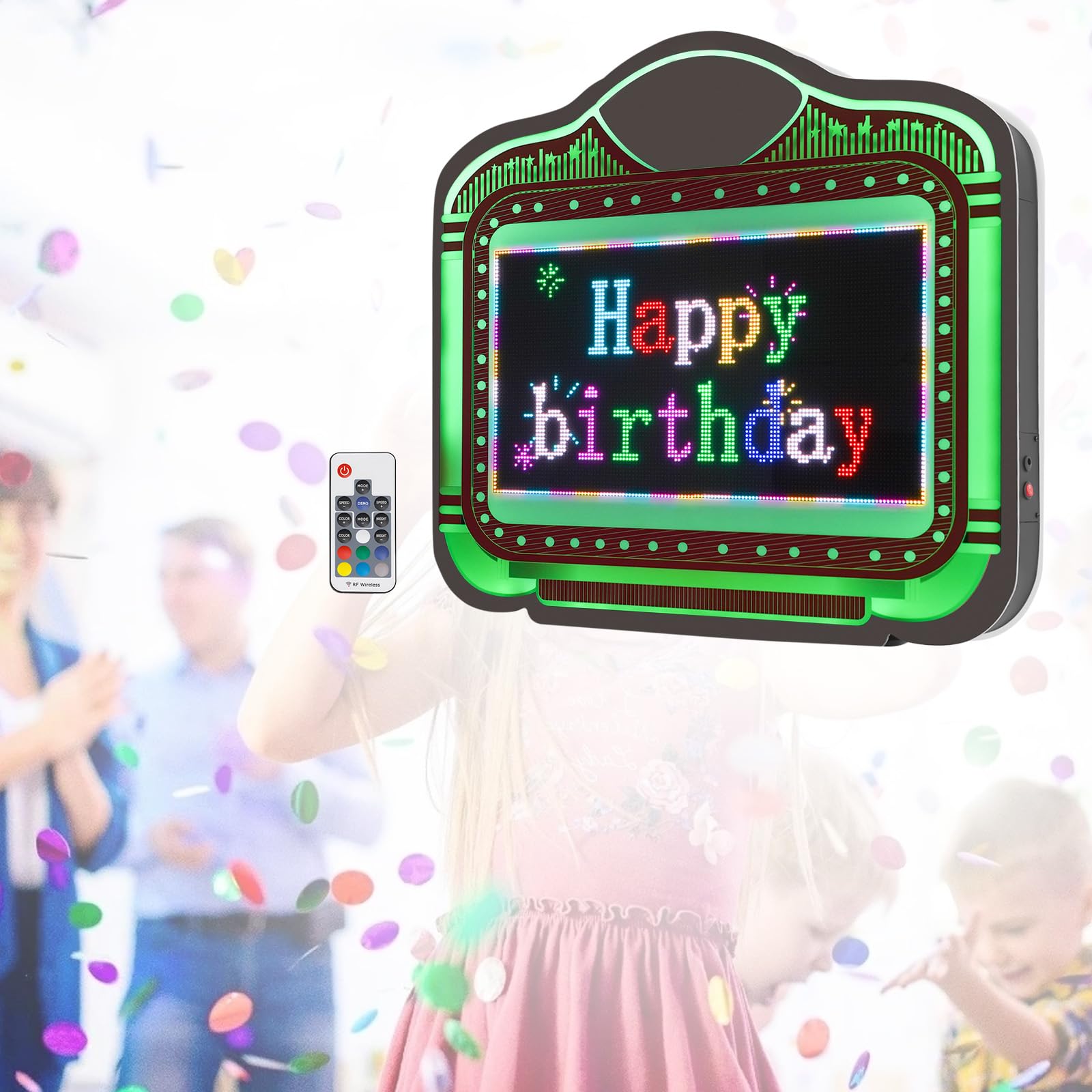 Señal LED de barra: presentación de cartas programable con aplicación para bodas, fiestas de cumpleaños, club y servicio VIP, carga con cable
