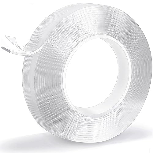 Cinta de montaje de doble cara resistente, 1 x 198 pulgadas, nano cinta extraíble y sin rastros para exteriores e interiores, cinta adhesiva fuerte