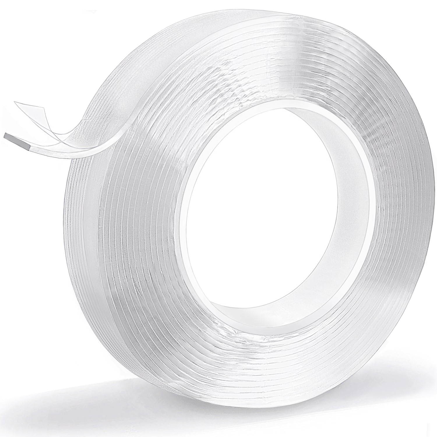 Heavy Duty Double Sided Mounting Tape, 1" x 198", Traceless and Removable Nano Tape for Outdoor and Indoor, Strong Adhesive Clear Two Sided Gel Grip Tape (16.4 FT)