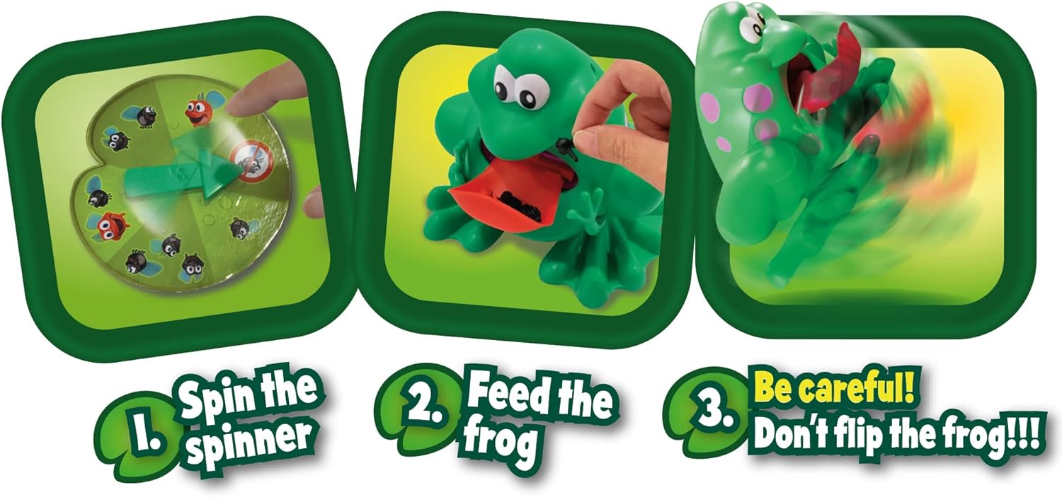 Ideal, Flip Frog: The Fun-Feeding, Frog Flipping Action Game, Kids Games, for 2+ Players, Ages 4+