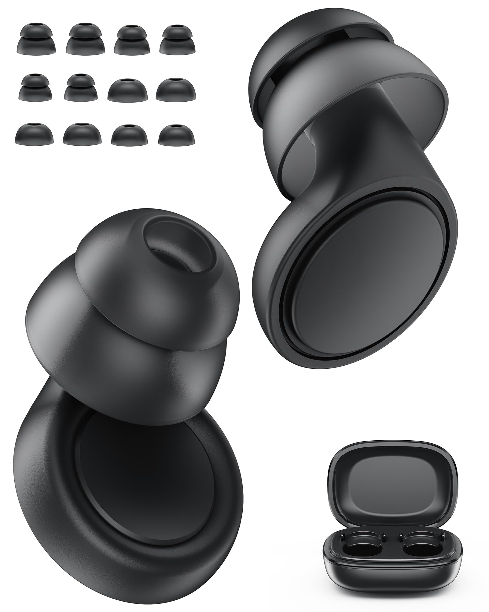 YUBOLAX Ear Plugs for Sleeping Noise Cancelling,35dB Ear Plugs for Noise Reduction Reuseable Concert Ear Plugs for Sleeping, Concerts, Traveling, Working Black