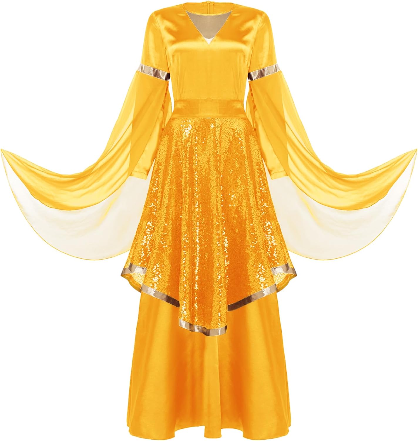 Praise Dance Dress for Women Liturgical Lyrical Dancewear Themed Party Christian Choir Performance Costume