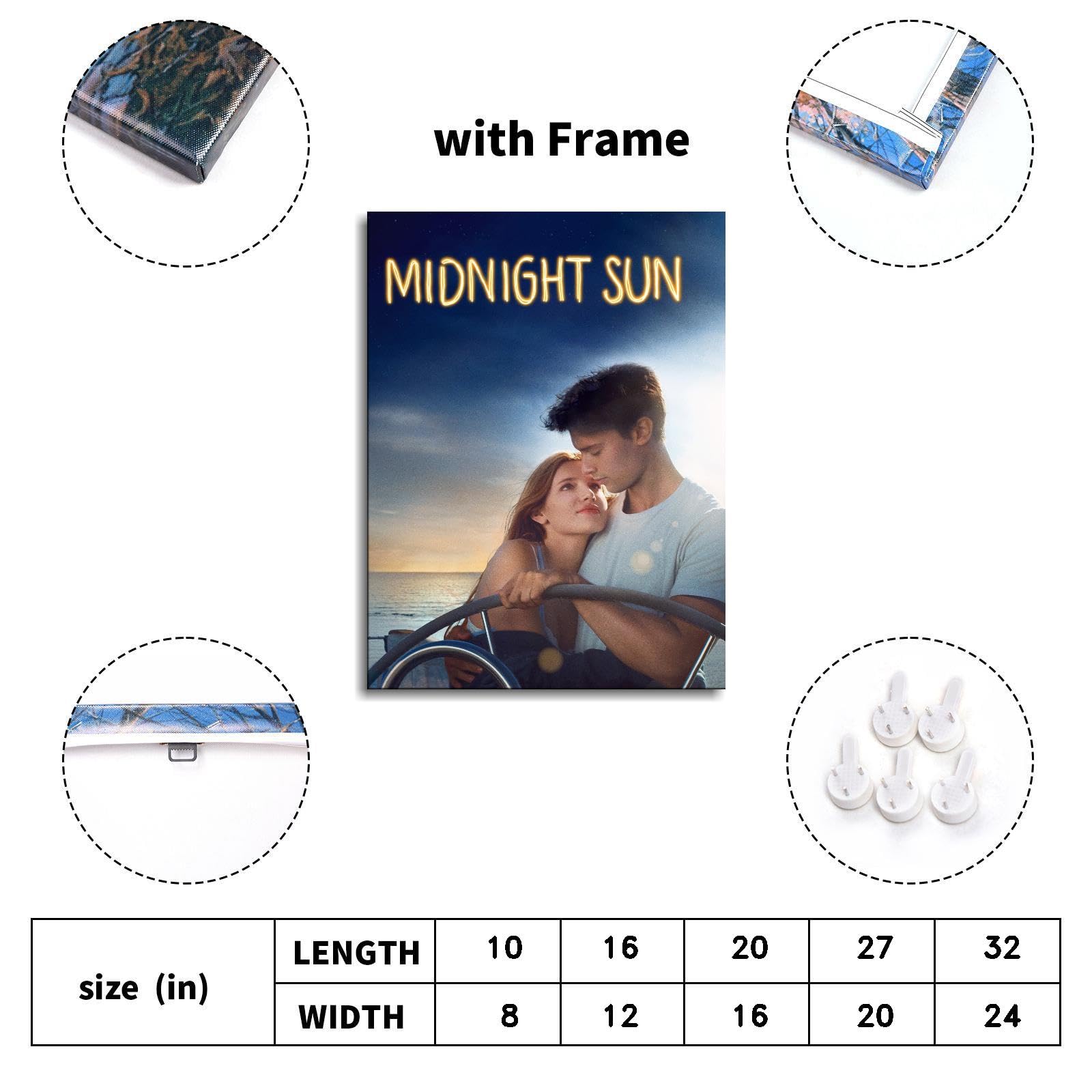 Amazon.com: Midnight Sun Movie Poster Canvas Prints Romantic Love