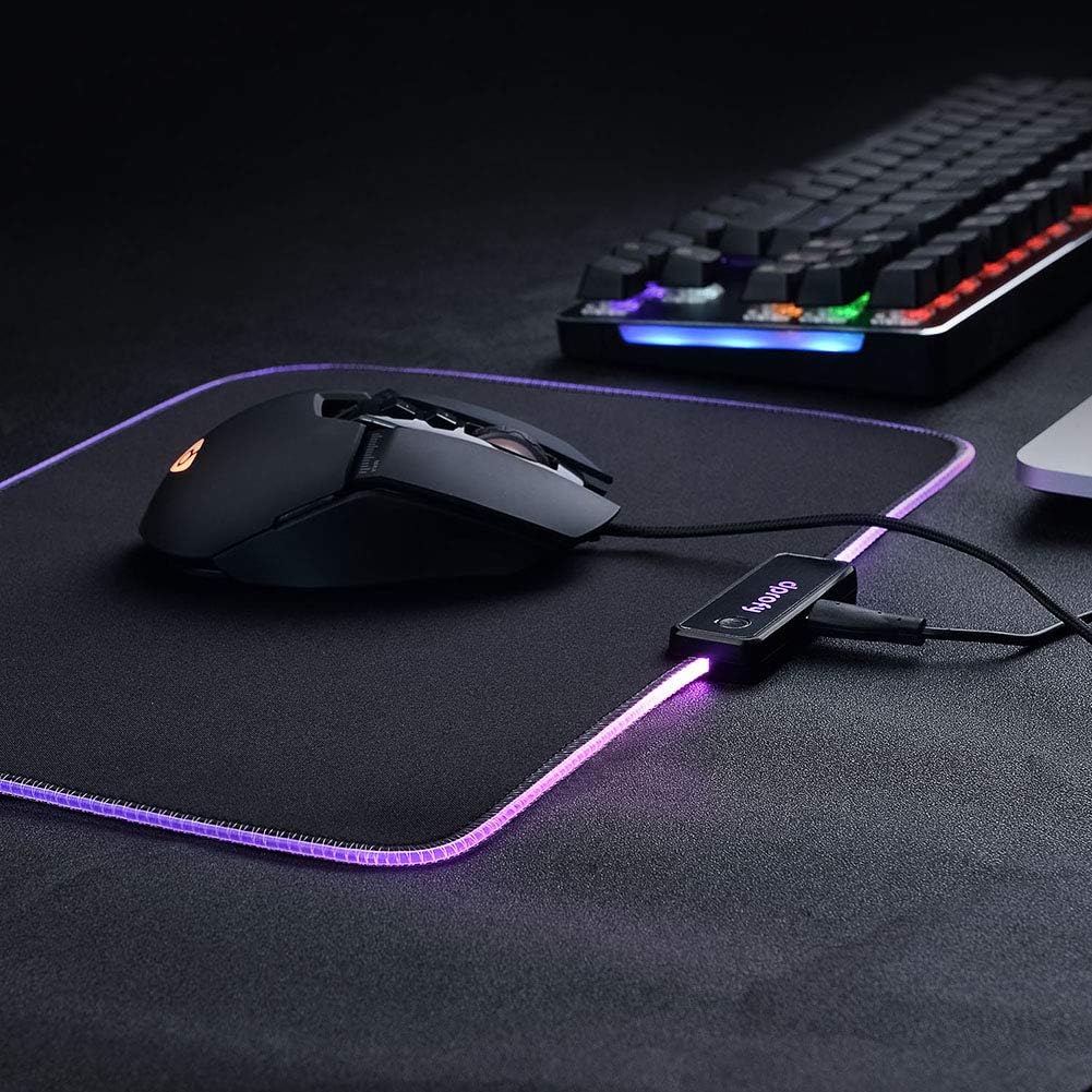 RGB Gaming Mouse Pad Mat - Soft Non-Slip Rubber Base Led Light up Mousepad, Computer Keyboard Mice Mat for MacBook, PC, Laptop, Desk(13.2 x 9.6 x 0.12In)