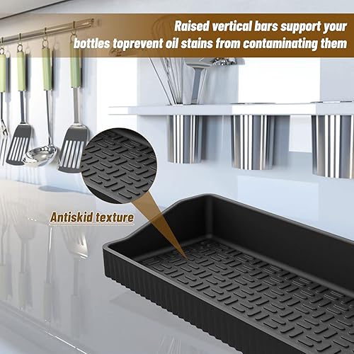 Miniatura 4 de Estante superior de silicona para estufa de 30 pulgadas, estante magnético para estufa de cocina, suave, flexible, fuerte, magnético, resistente al