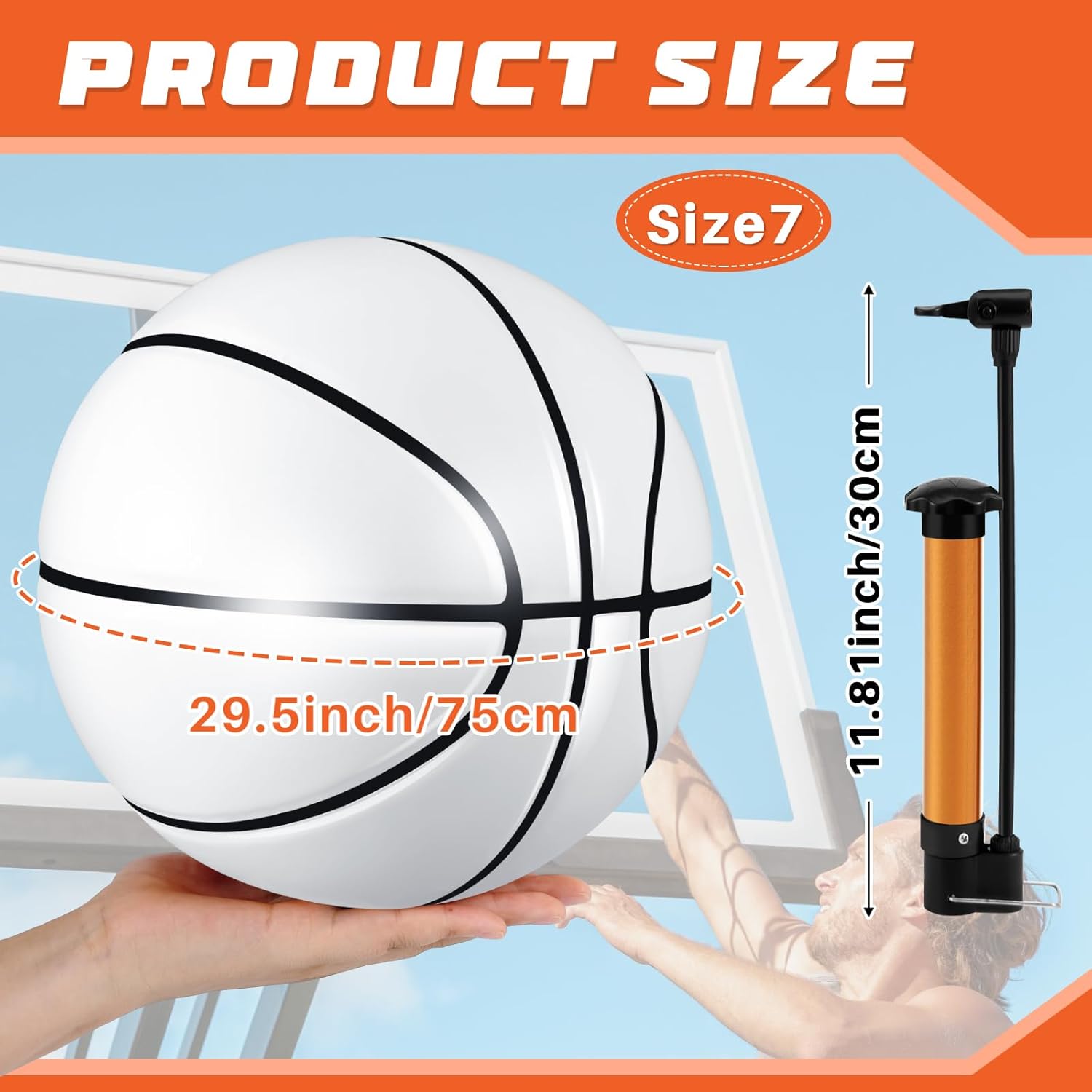 Hiboom Autograph Memorabilia Signed Basketball with Air Pump for Awards Trophy Banquets Senior Night Milestones Coach Basketball Lover Gift Indoor Outdoor
