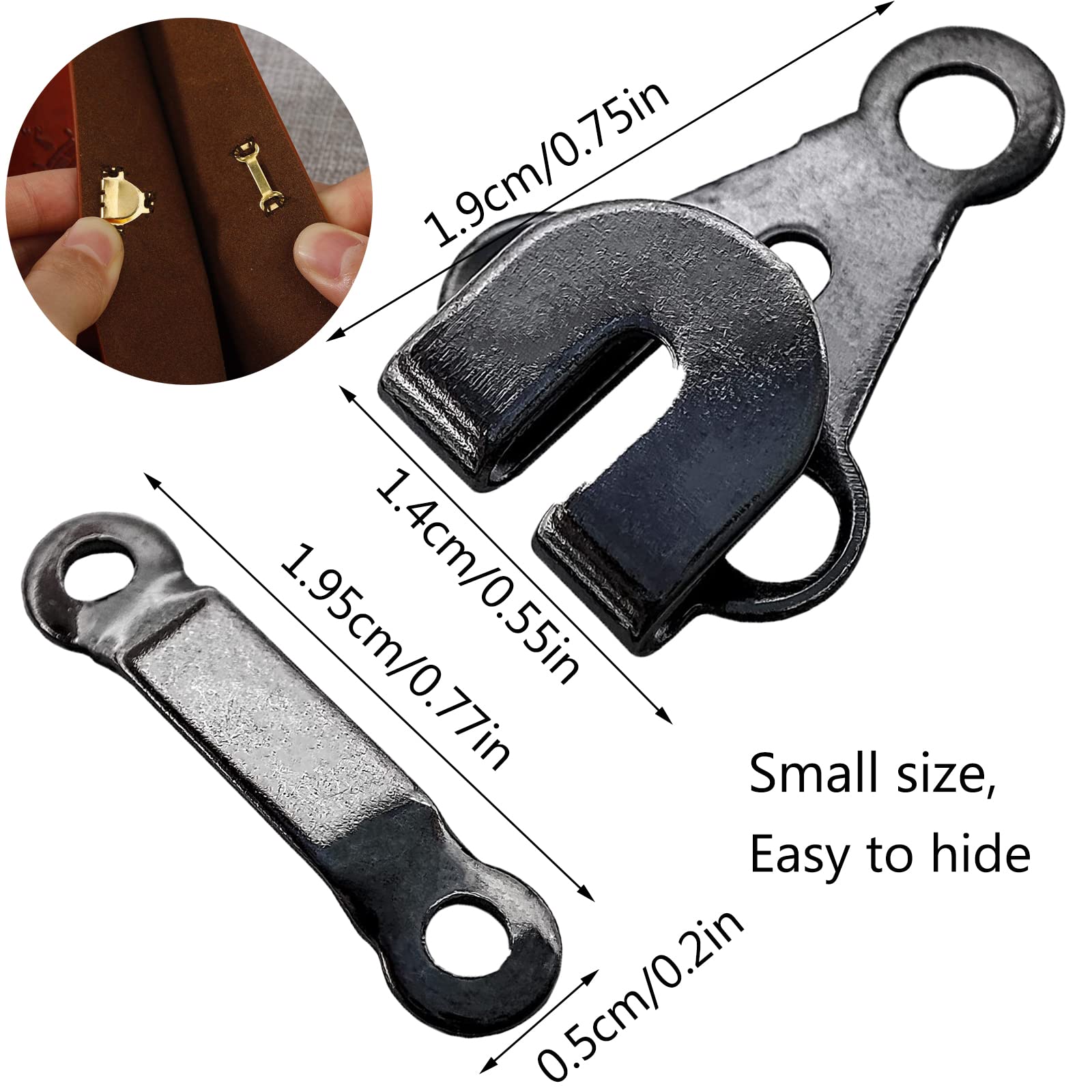Molain Set di ganci da cucito e occhielli per pantaloni, gonne, vestiti, pantaloni, cucito, chiusure con gancio e occhiello per cucito, ganci e barre di fissaggio per fai da te (10