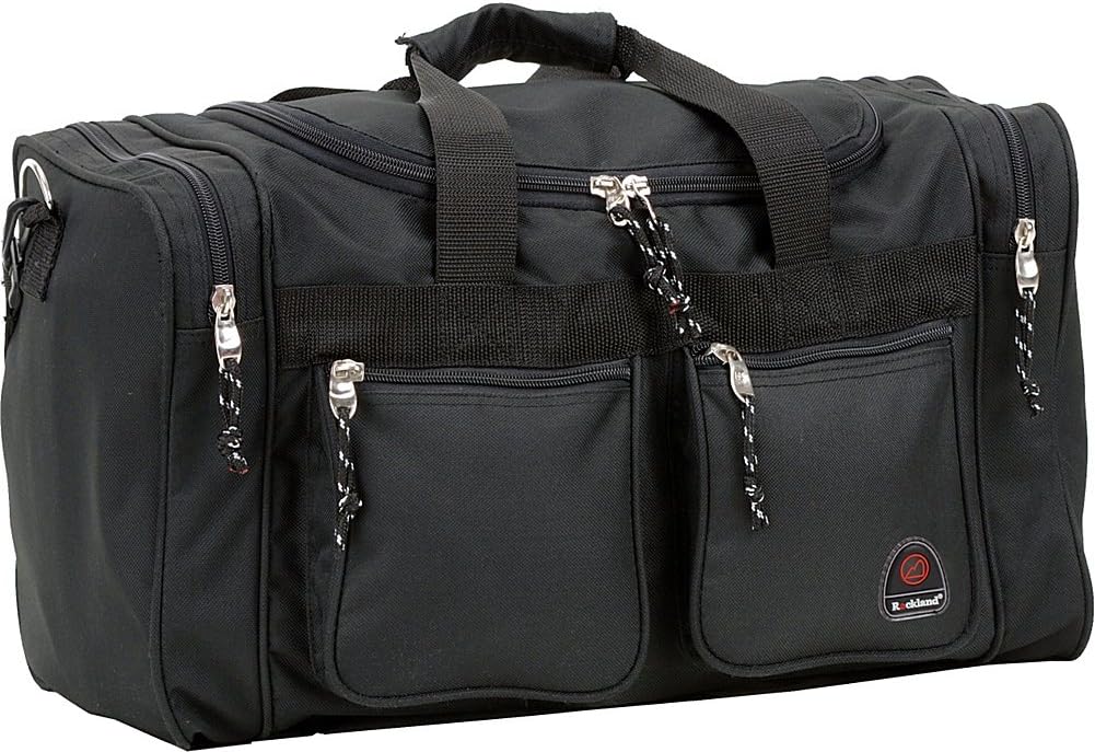 Polyester Black Travel Duffle (PTB419-BLACK)