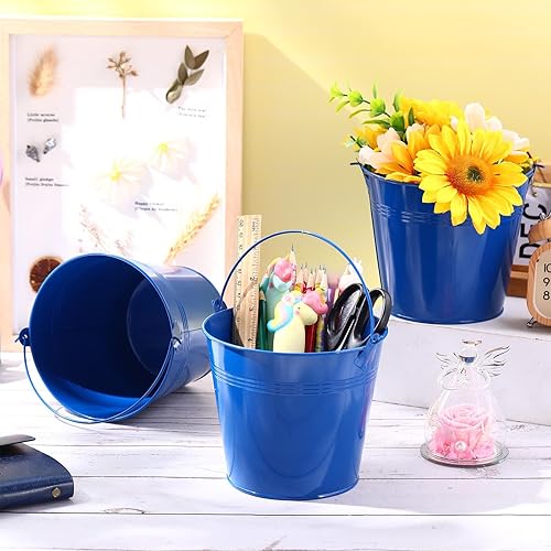 Miniatura 3 de Rtteri 24 cubos pequeños de metal con asa, mini cubos a granel para recuerdos de fiesta de Pascua, soporte para lápices de aula, maceta, cesta para