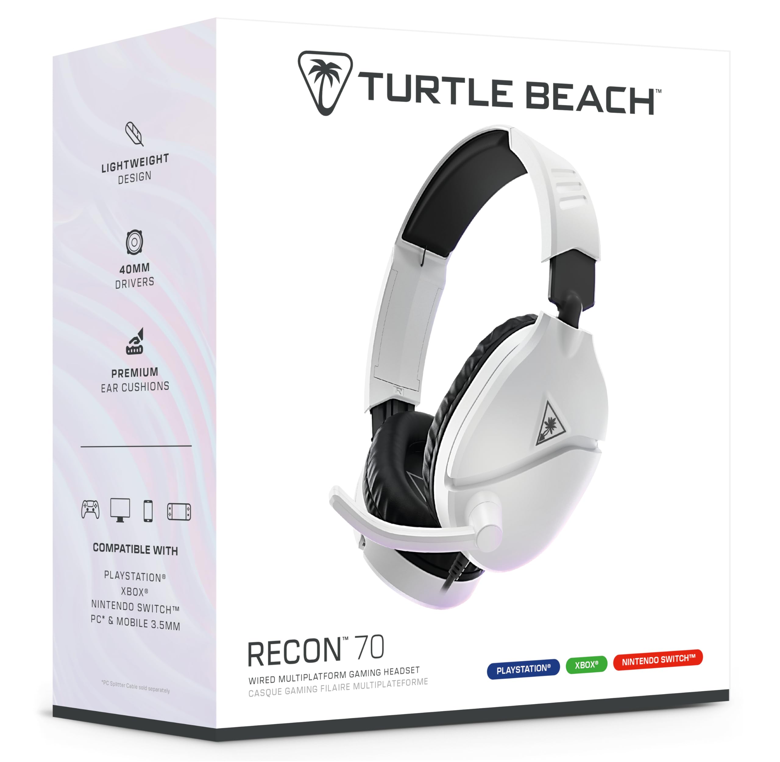 Turtle Beach Recon 70 Blanco PlayStation Auriculares Multiplataforma para Juegos PS5, PS4, Xbox Series X|S, Xbox One, PC y Mobile