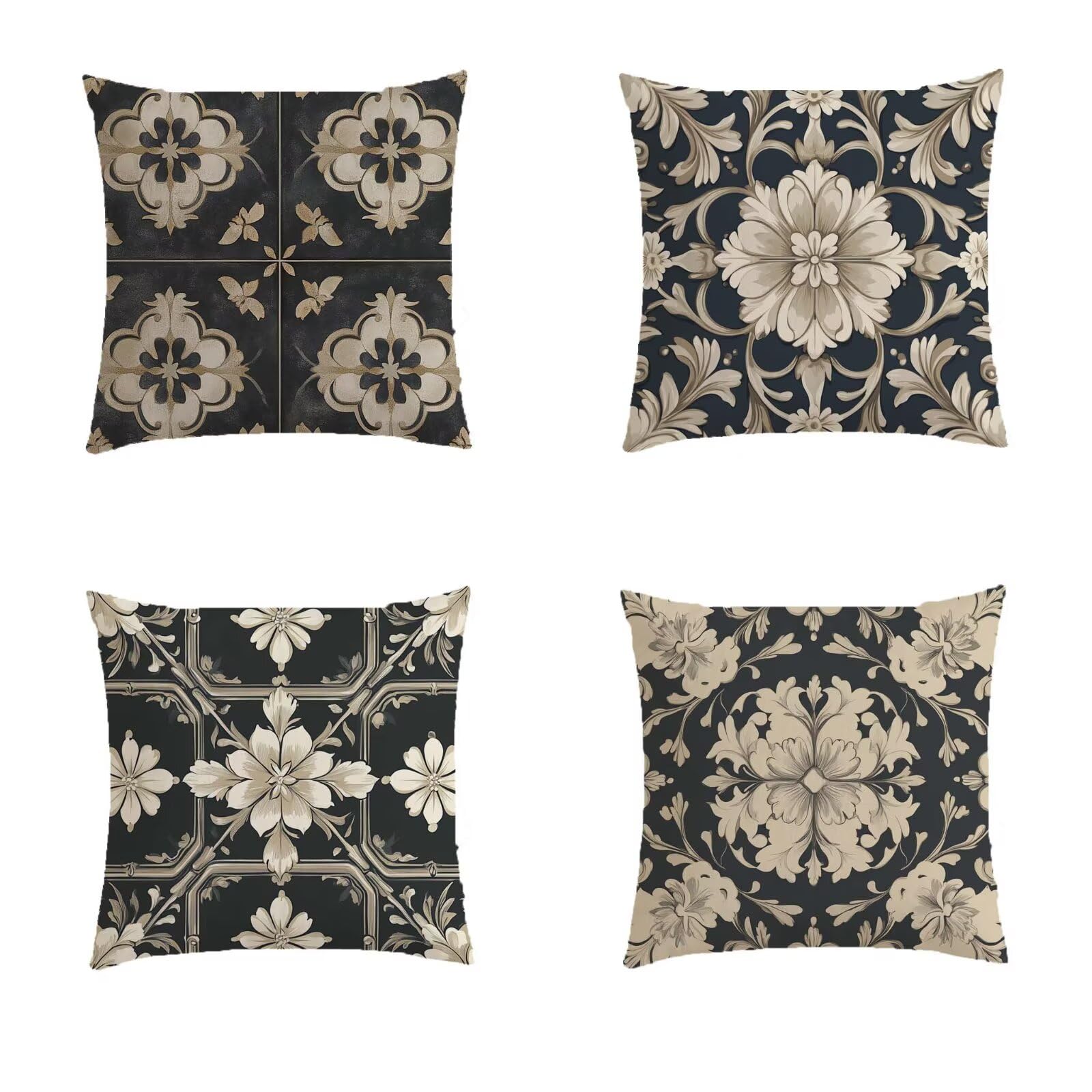Housse coussin extérieur 80x80cm imperméable pour canapé de terrasse au style Bohemia bohème