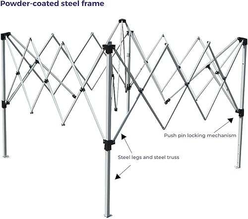 Miniatura 3 de Impact Canopy - Toldo de pierna inclinada, 10 x 10 pies, carpa color caqui -sin pared lateral