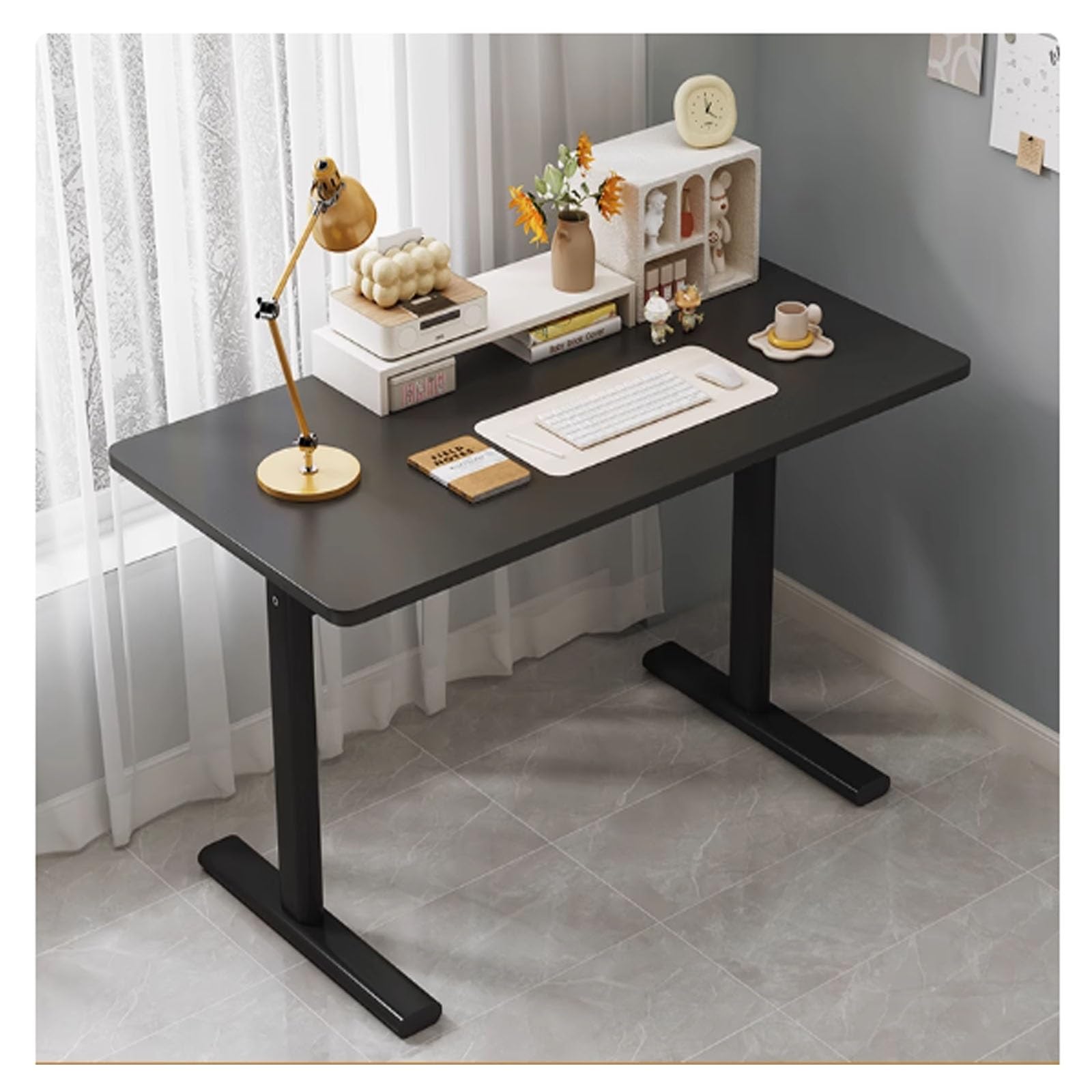 MYUYEE Computer Desk, Large Office Table For Home Office & Study, Ideal For Gaming & Writing Workstation (Black-120 * 70Cm)