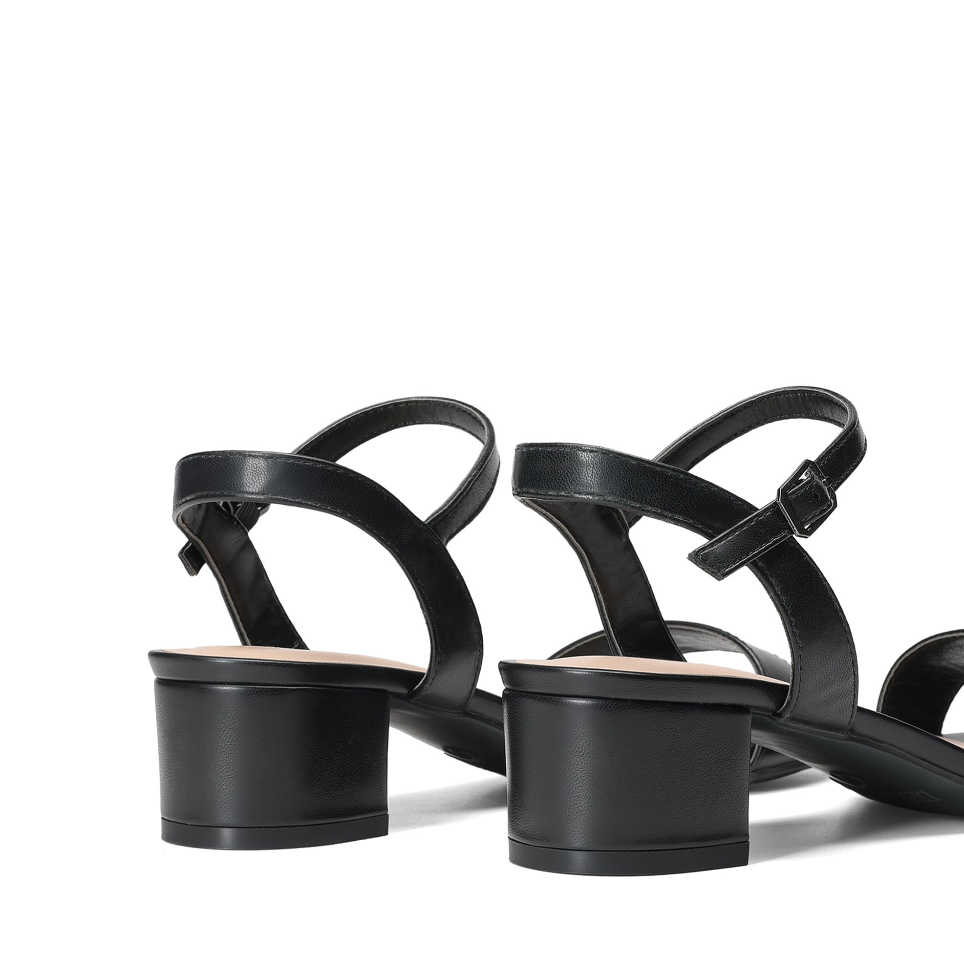 DREAM PAIRS Sandali da donna con tacco basso, punta aperta, cinturino alla caviglia, tacco grosso, ideali per feste, matrimoni, feste