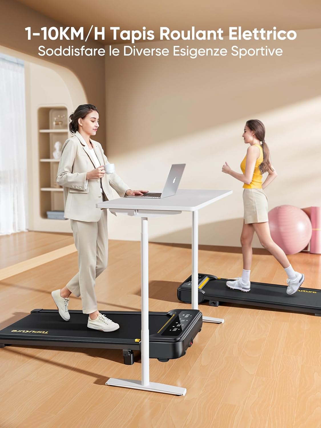 Toputure TP8 Electric Treadmill in a home setting, ready for use.