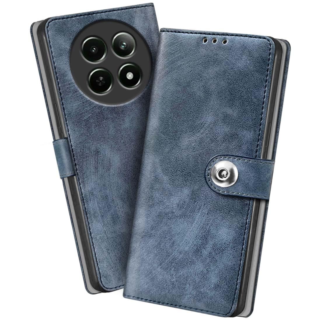Fashionury Flip Back Case for Realme 13 Pro 5G / Realme 13 Pro Plus 5G | Designer Button | Genuine Leather Finish | Flip Cover Back Case for Realme 13 Pro 5G / Realme 13 Pro Plus 5G (Steel Blue) (B0DBF396SB) Amazon Price History, Amazon Price Tracker