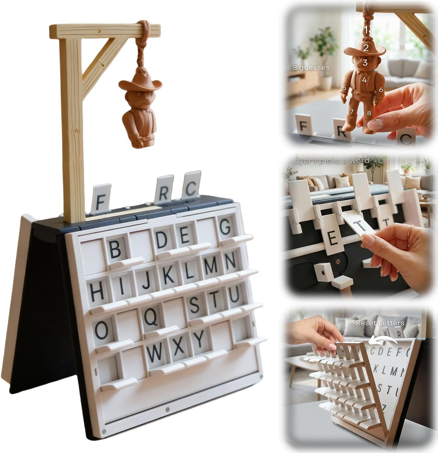 Play-books Games, Hangman Game Magnetic Cowboy 3d, Hangman Board Game, Portable Vocabulary Words Spelling Challenge Table Games With Book Design For Adults